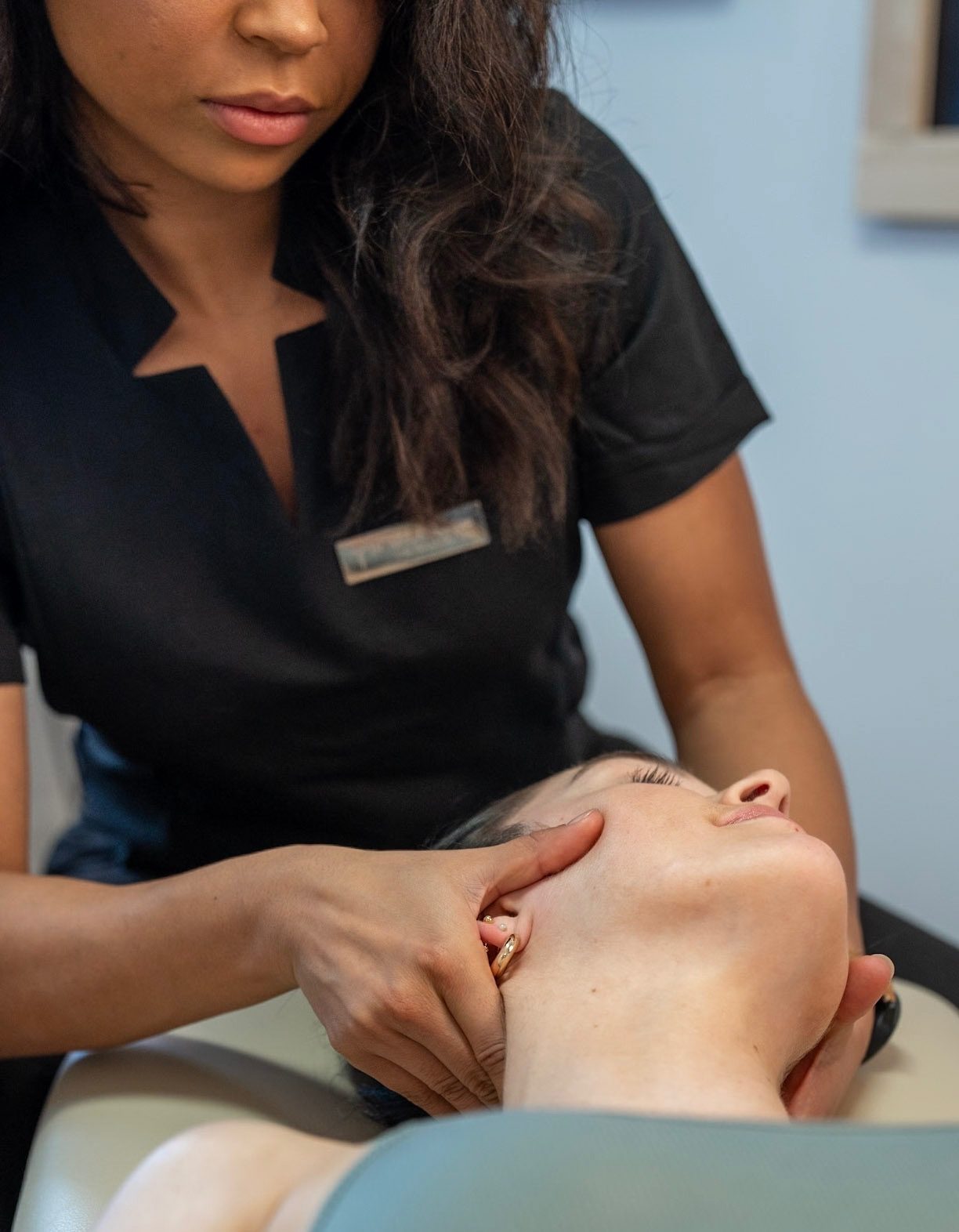 Dr. Alexandra Occean during a jaw adjustment